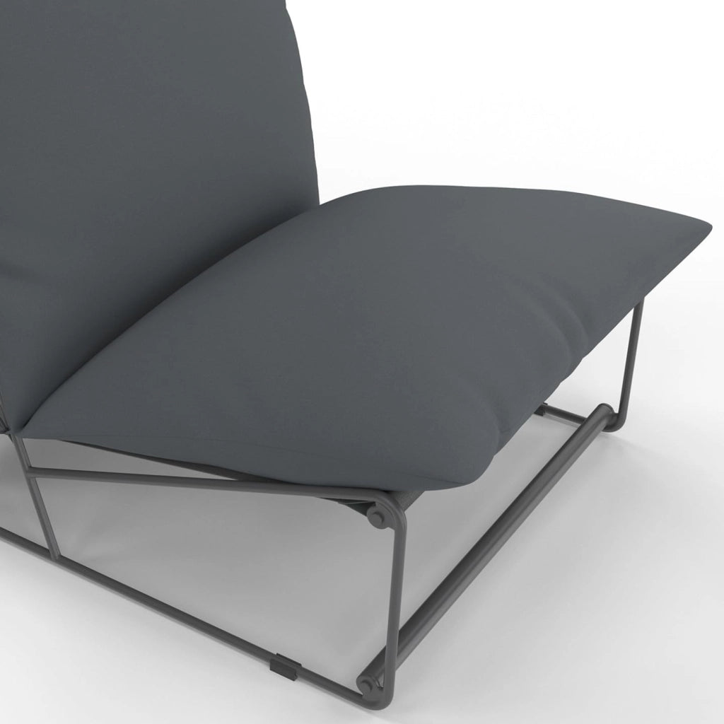 Set di 2 poltrone da Giardino Grigio Napoli con Cuscini Grigio Antracite