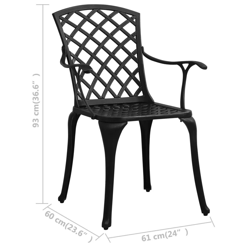 Sedie da Giardino 4 pz in Alluminio Pressofuso Nero 315573