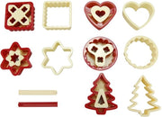 Impastatrice per biscotti a forma di Linzer, plastica, beige/rosso, 1 confezione