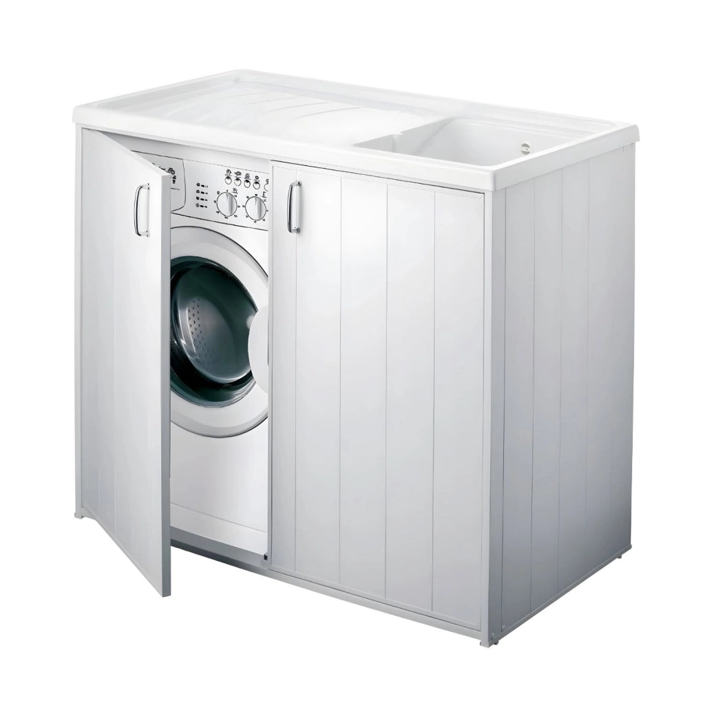 Mobile coprilavatrice e lavatoio in pvc reversibile bianco 109x60xh92 cm negrari