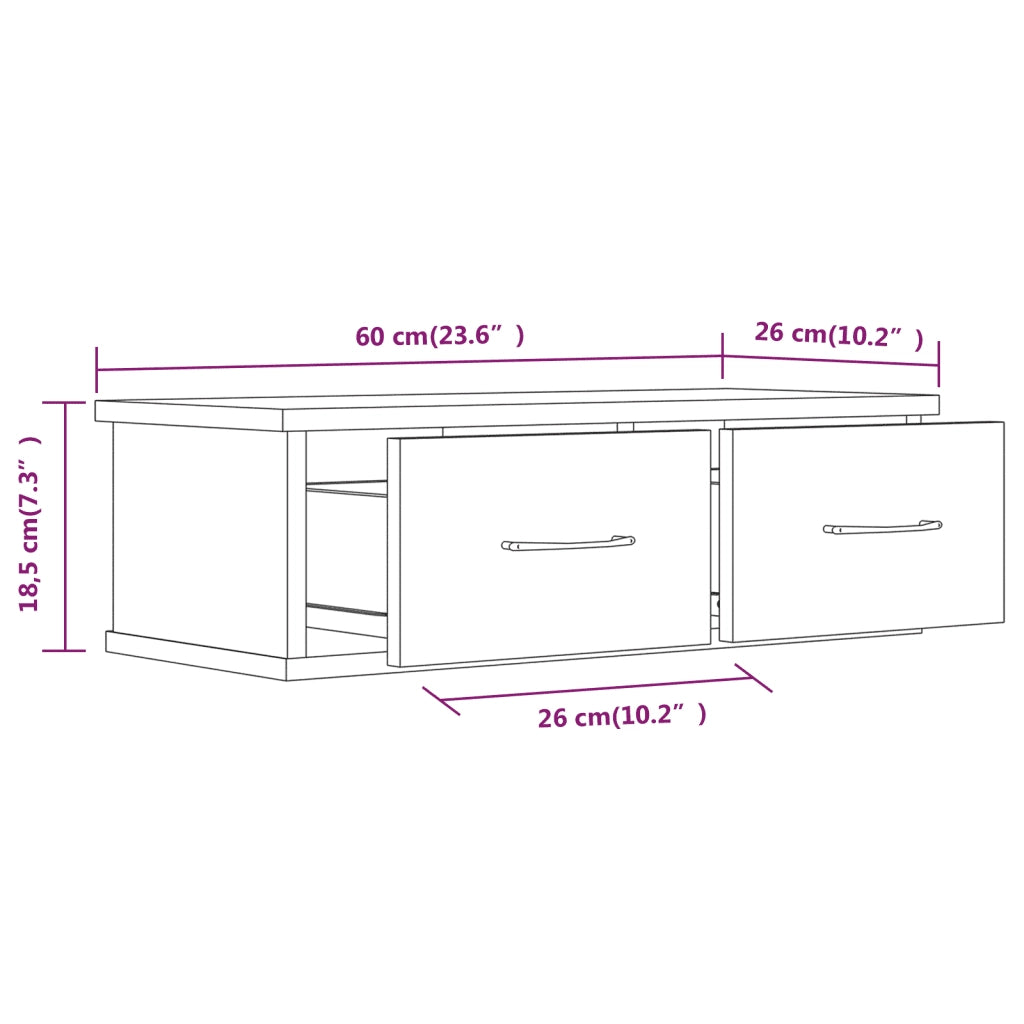 Armadietto Parete Rovere Marrone 60x26x18,5cm Legno Multistrato 815080