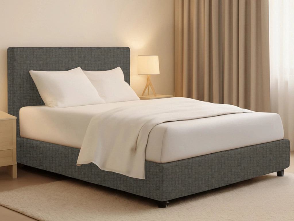 Harlow, Letto Piazza e Mezza Sfoderabile Made in Italy, Grigio Tortora