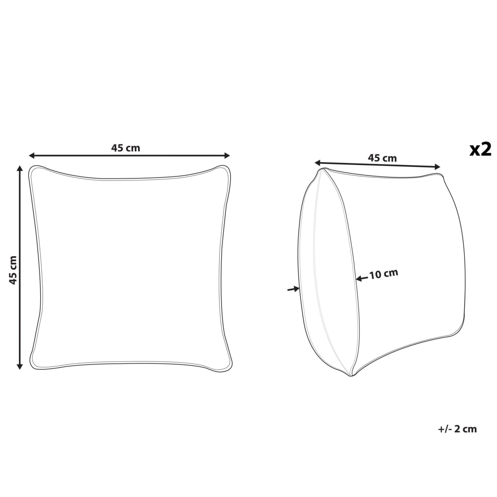 Set di 2 cuscini decorativi velluto blu 45 x 45 cm foglia stampa glamour decor accessori