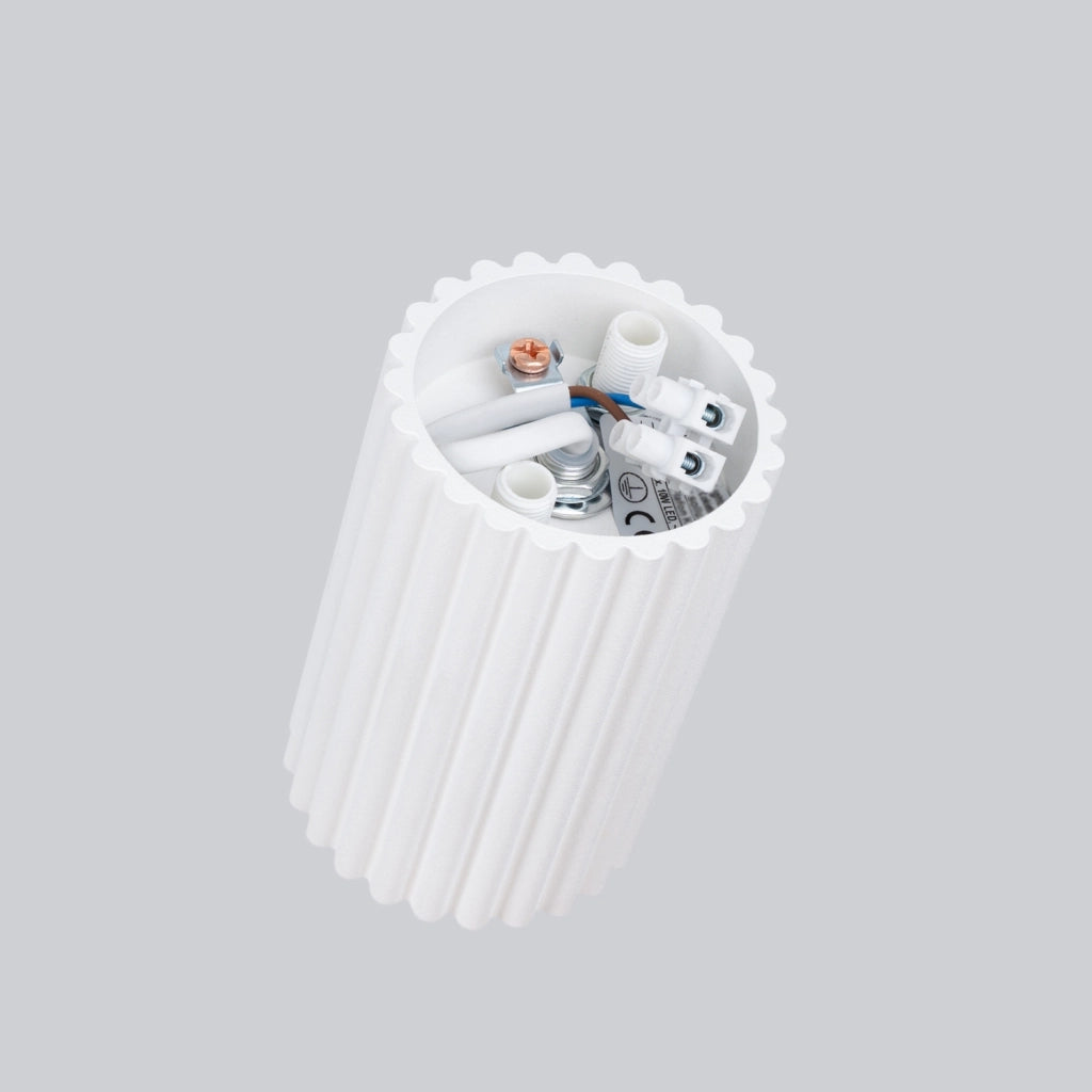 Spot soffitto moderno bianco tondo rigato 10cm GU10
