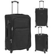 3 pz Set di Valigie Trolley Morbide Nere CFW2137127