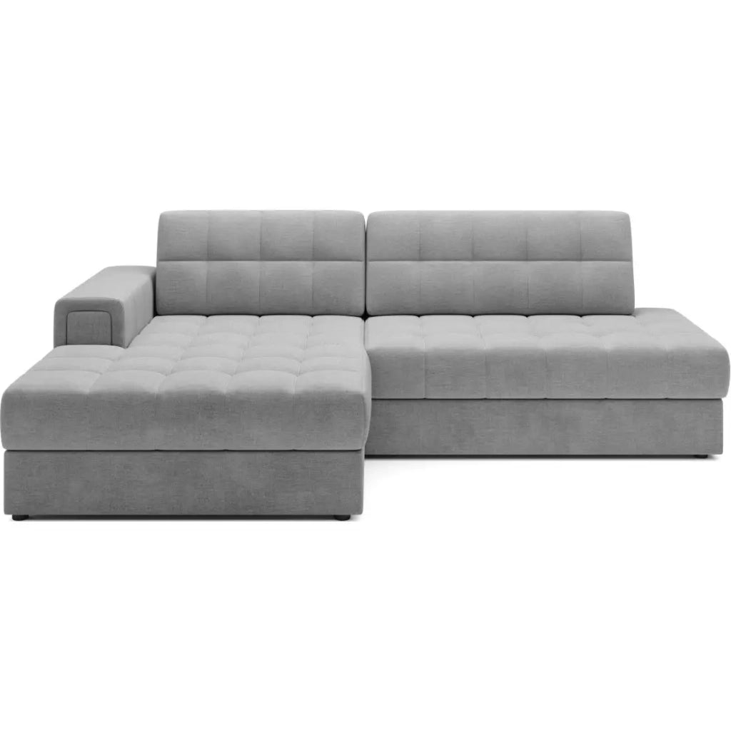 Divano angolare convertibile CUBITO grigio 240 cm con contenitore angolo sinistro