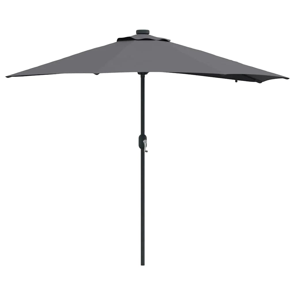 Moderno ombrellone da giardino pieghevole 294 x 150 x 223 cm facile da riporre resistente in poliestere antracite 02_0058660