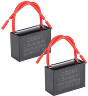 Ventilatore di Plafone Condensatore - 1,5uF Capacità - Per 450V AC - Tipo CBB61 - Sostituibile per Diverse Serie - 2 Pezzi