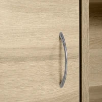 Libreria Scaffale in Legno, Mobiletto Multiuso con 3 Ripiani 4 Scompartimenti e 2 ante, 61.5x29.5x80cm