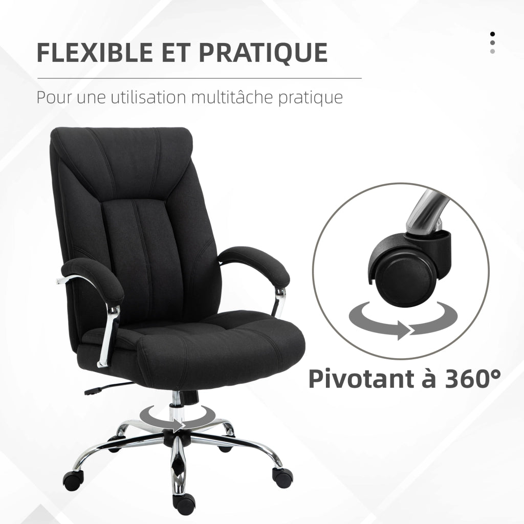 Sedia da ufficio ergonomica ¨C zephmum ¨C nero, altezza regolabile, schienale alto, 65x78x118 cm