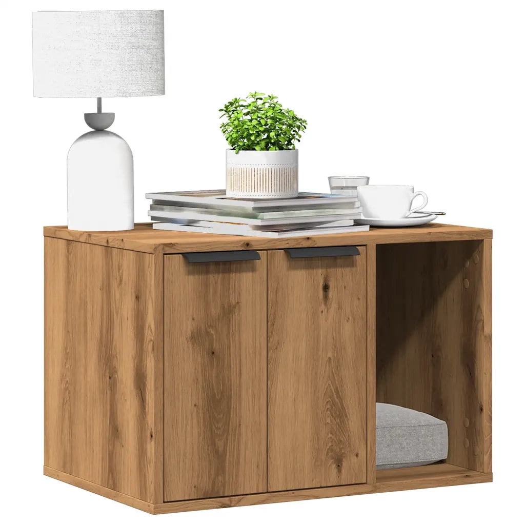 Recinto Lettiera Rovere Artigianale 60x40x40 cm in Truciolato 857732