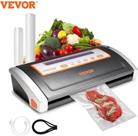 Selettore di vuoto per alimenti - Conservazione del cibo - 130 W - Lattina rotante per verdura - frutta - carne - pane - Sistema di chiusura ermetica