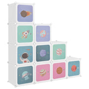 Mobile contenitore a cubo per bambini 124,5 x 31,5 x 123,5 cm design colorato e pratico PP bianco 02_0047047