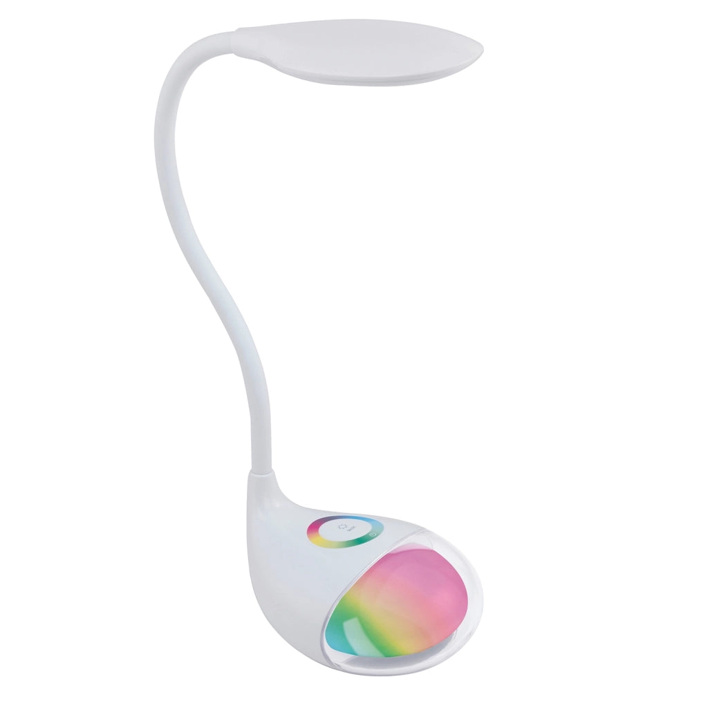 Lampada Da Tavolo Moderna Cabado 1 Policarbonato Bianco Luce Led Integrato 2,4W