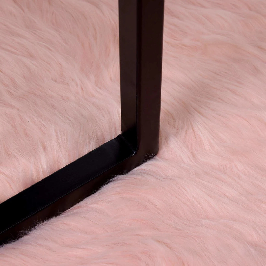 Tappeto in finta TAFALLA Rosa 120 x 170 cm Poliestere 42021548