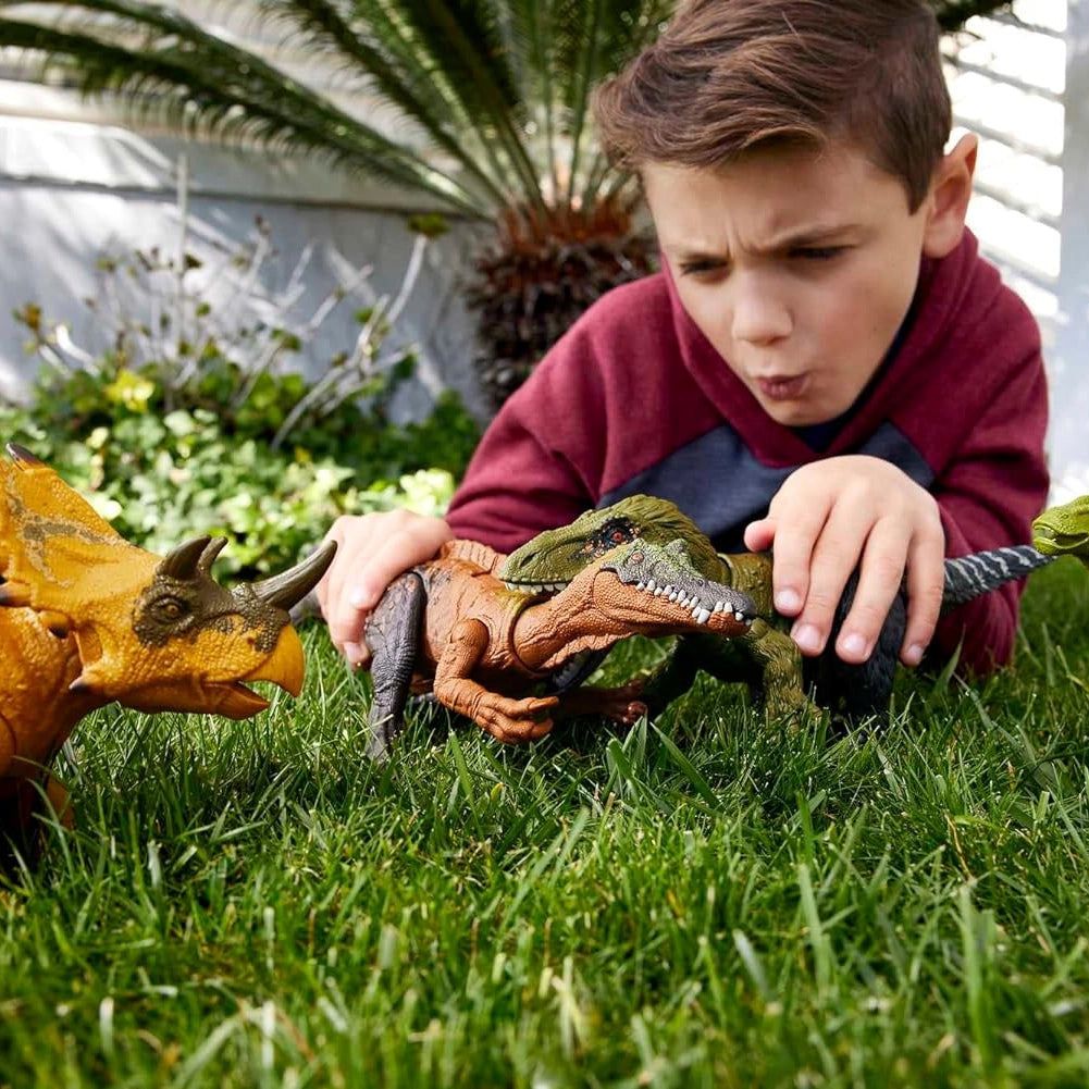 Mattel Jurassic World Dinosauro Orkoraptor Ruggito Selvaggio Snodabile con App