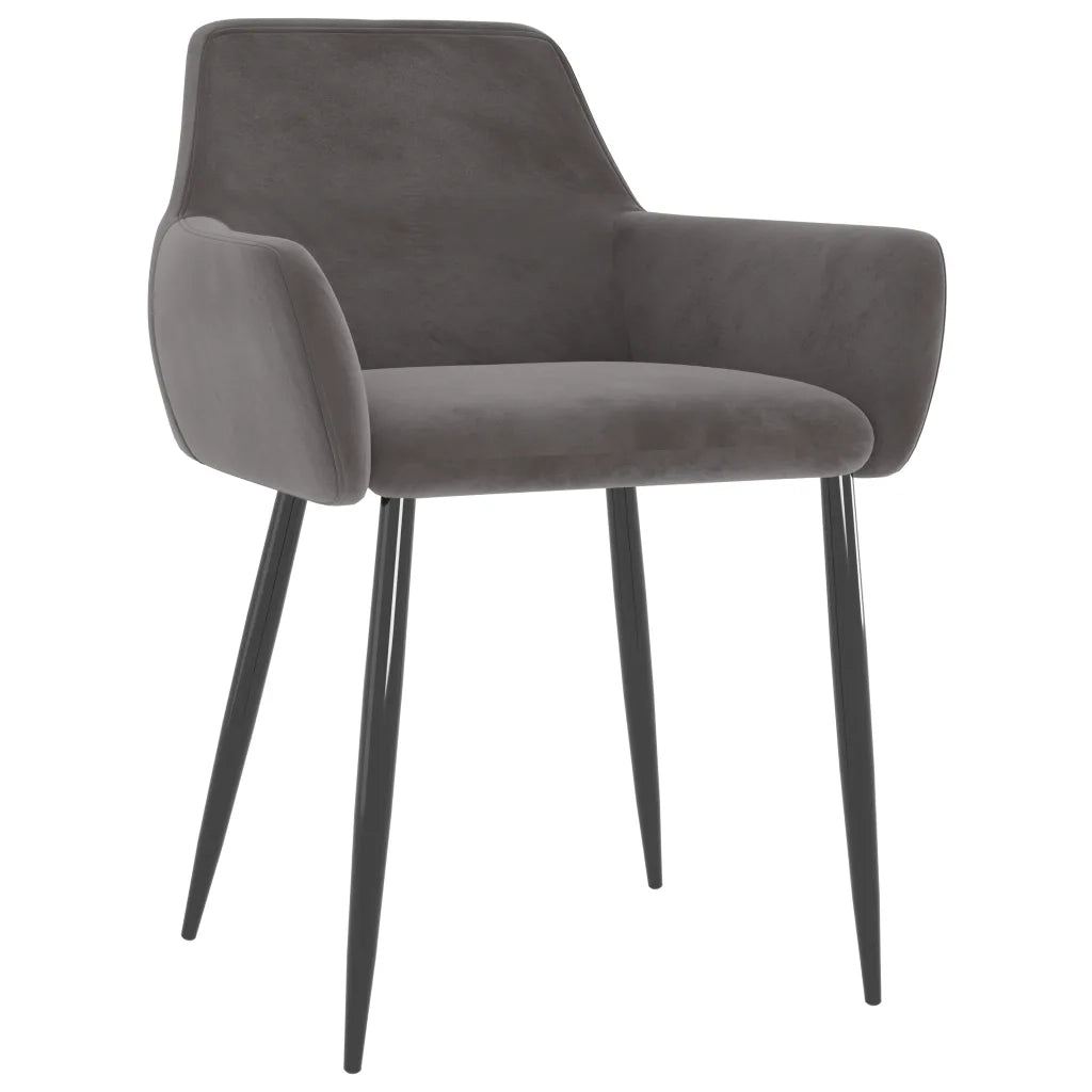 Sedie da Pranzo 4 pz Grigio Scuro in Velluto 3068026