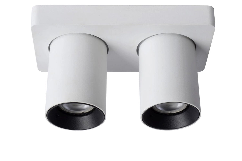 Plafoniera Lucide Nigel bianca alluminio 2xGU10 2200K