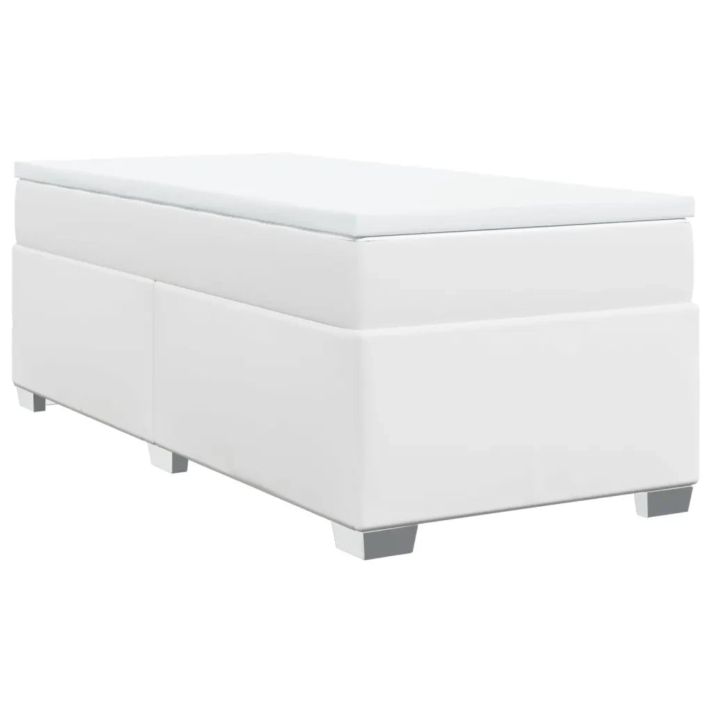 Giroletto a Molle con Materasso Bianco 80x200 cm in Similpelle