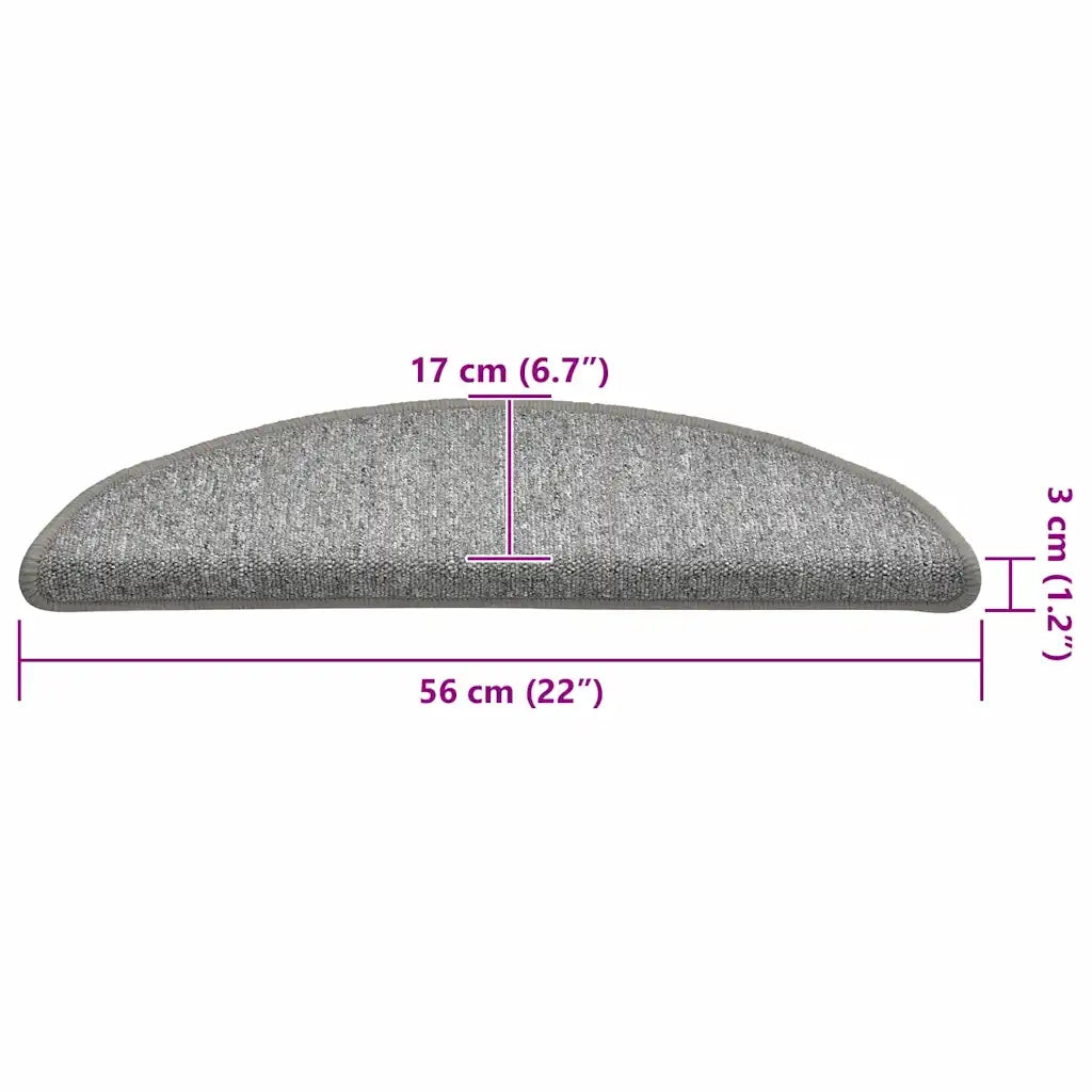 Tappetini per Scale 30 pz Grigio Chiaro 56x17x3 cm