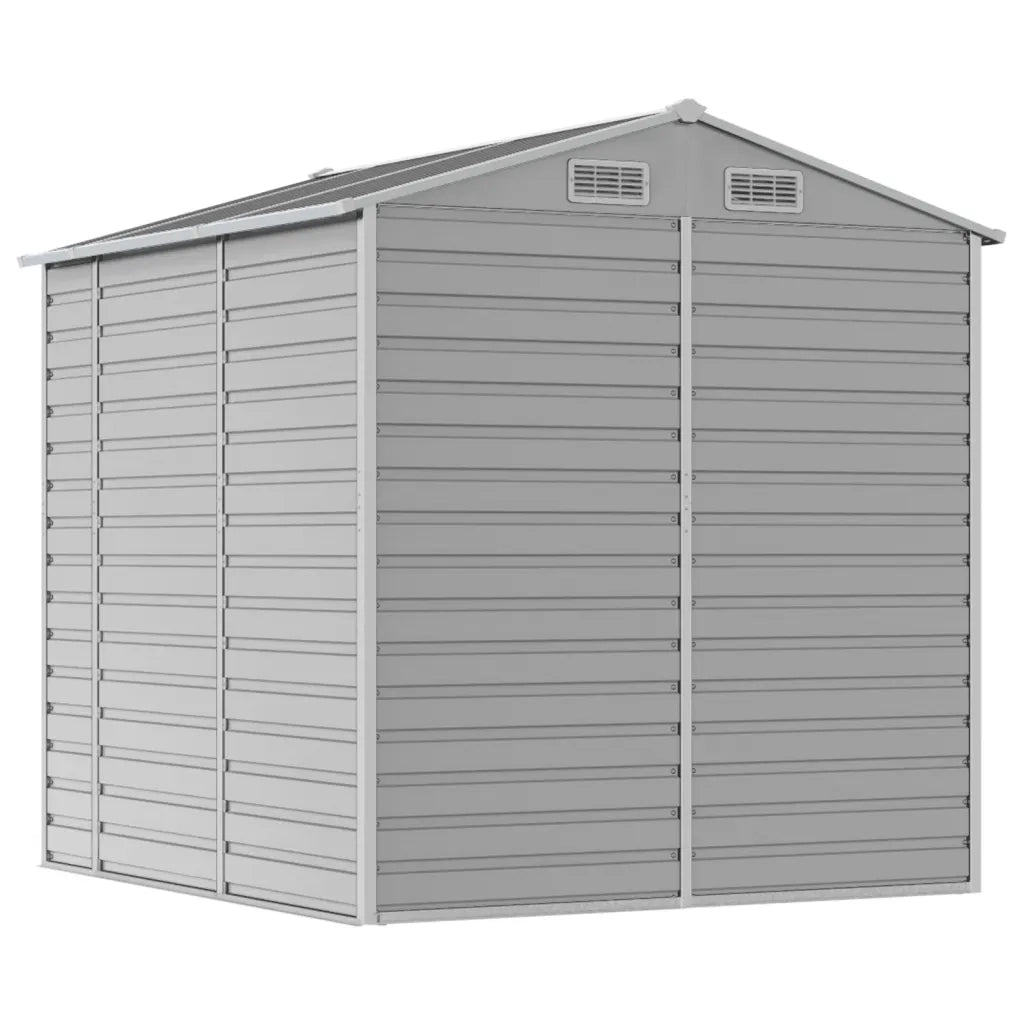 Casetta da giardino grigio chiaro 191x215x198 cm in acciaio zincato 3188243