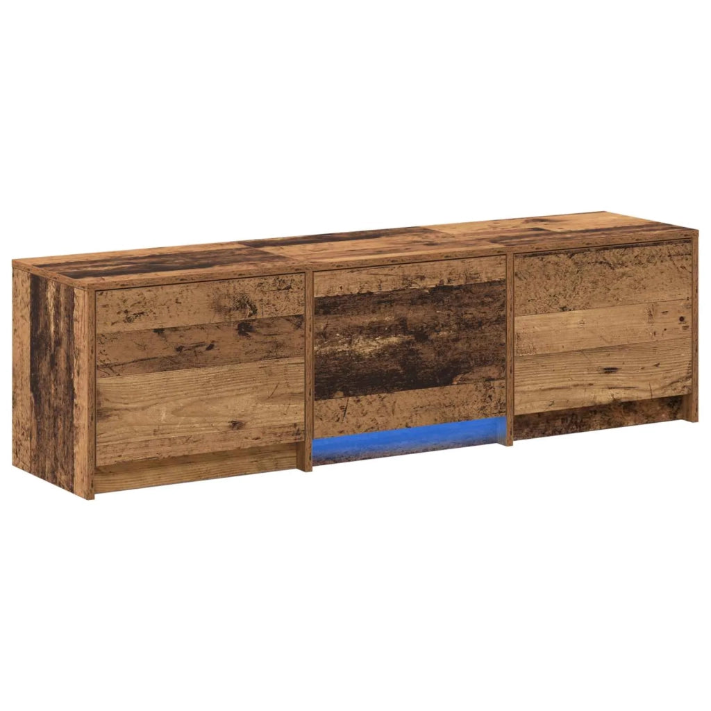 Mobile TV con LED con cassetto Legno vecchio 140 x 34 x 40 cm 3418705