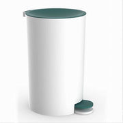 Trade Shop - Cestino Pattumiera A Pedale Arredo Bagno Bianco Verde Plastica Accessorio 69975 -