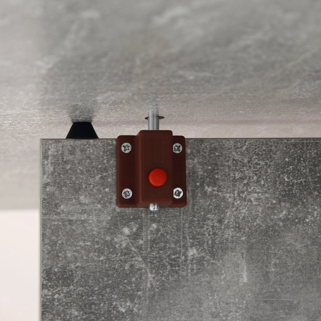 Tavolo Pieghevole Salvaspazio 75x140x74 cm con Ruote in Legno Grigio