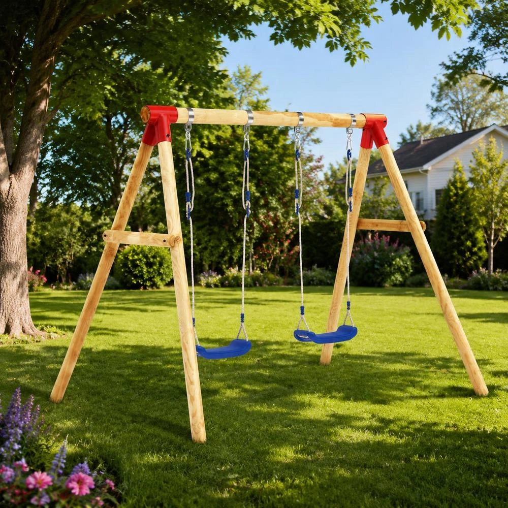 Swing Set 230x130x166 Cm Pine Wood