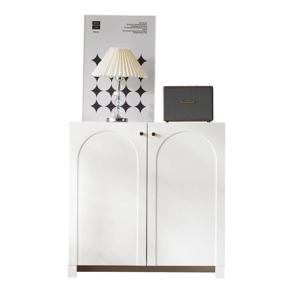 Credenza 2 Ante con Cassetti ¨C MINIMAL ¨C Bianco Crema 80x40x80 cm