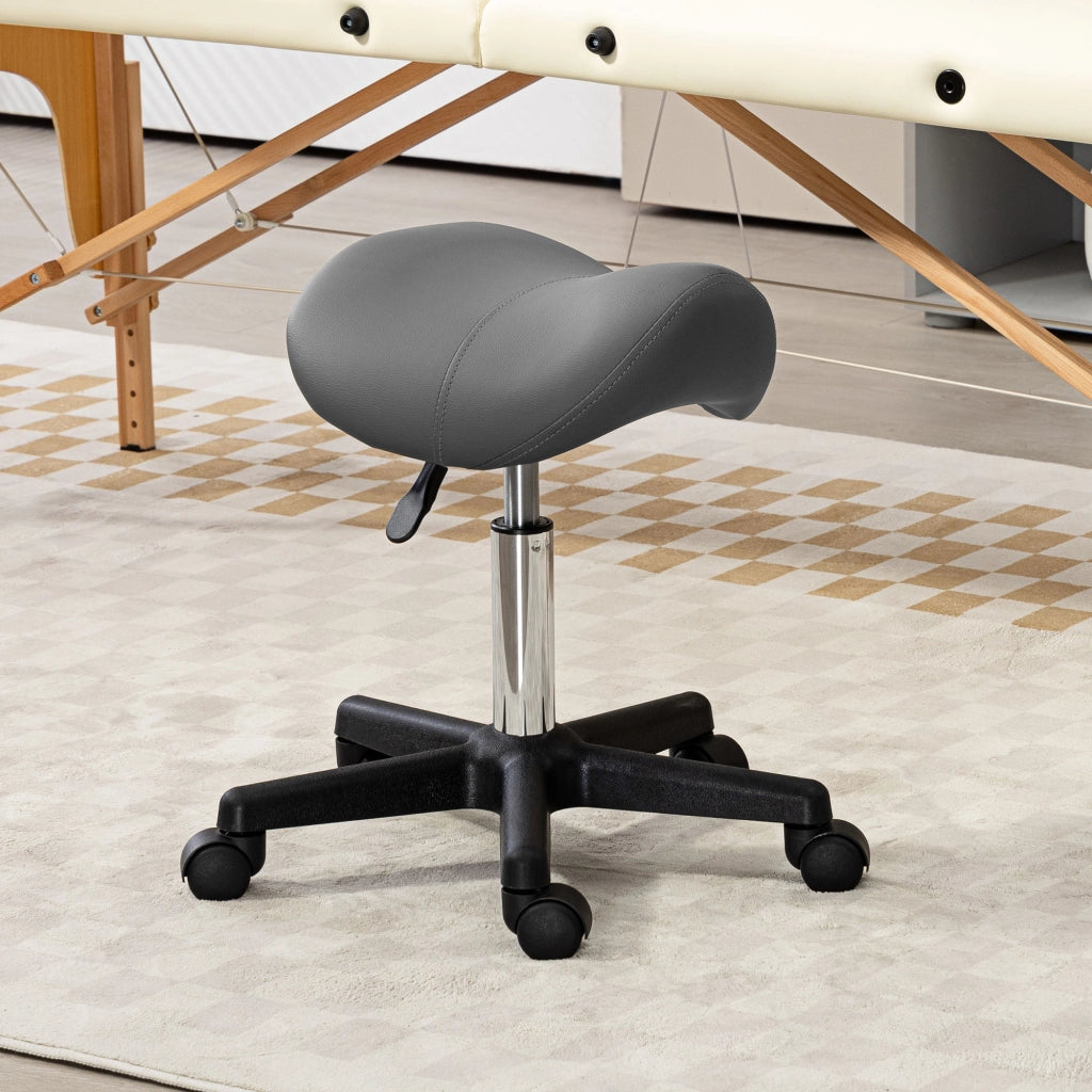 Sgabello girevole e regolabile in altezza ¨C zephmum ¨C similpelle grigio 48x47x45-59 cm