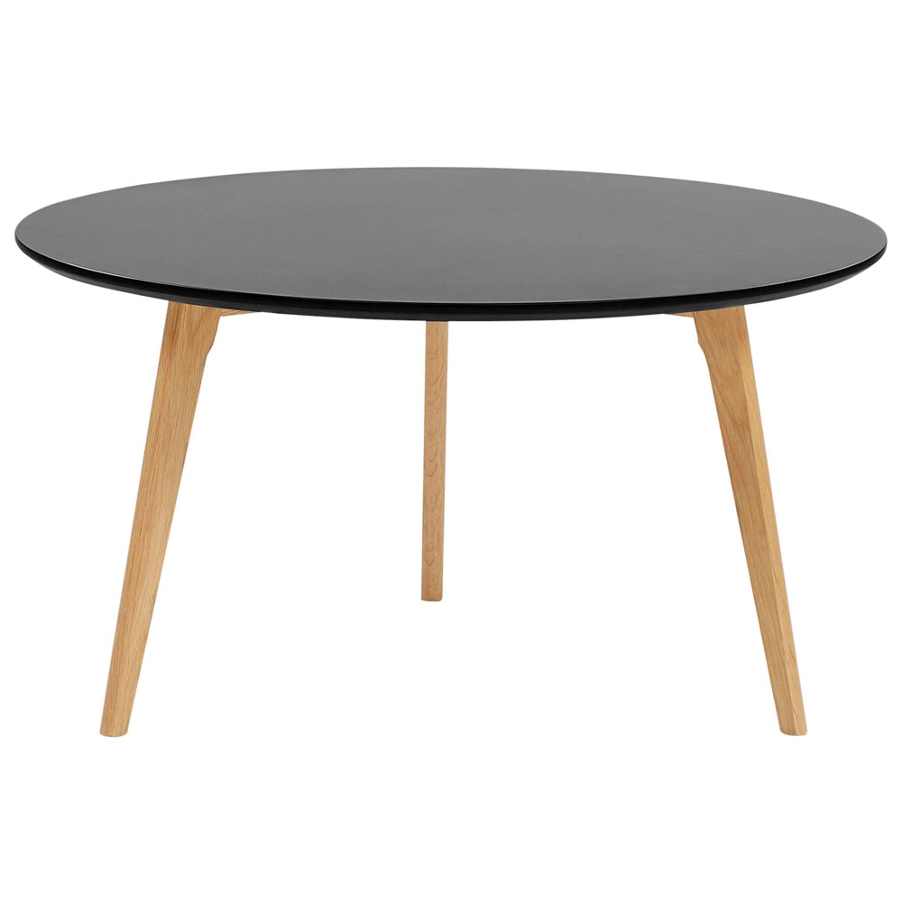 Tavolino Nero Ovale Gambe Treppiede Tavolo In Legno Massello Piano Moderno Contemporaneo