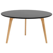 Tavolino Nero Ovale Gambe Treppiede Tavolo In Legno Massello Piano Moderno Contemporaneo