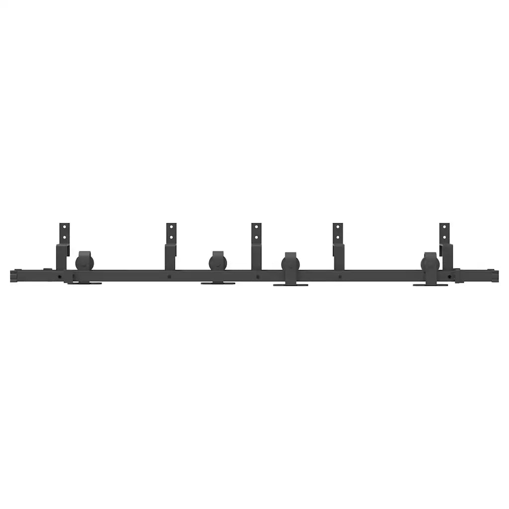 vidaXL Kit di Binari per Porte Scorrevoli 183 cm Acciaio Nero