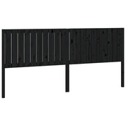 Testiera | Testata per Letto Nera 205,5x4x100cm in Legno Massello di Pino