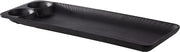 Piatto di melamina con 2 ciotole integrate - Nero - per molti piatti - 410 x 150 x 25 cm