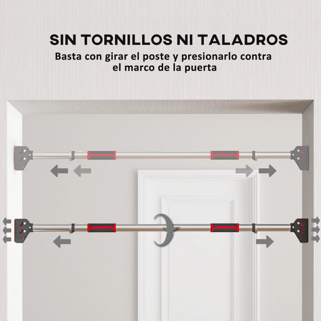 Barra per Trazioni Porte ¨C zephmum ¨C Nero 95-123 cm 200 kg