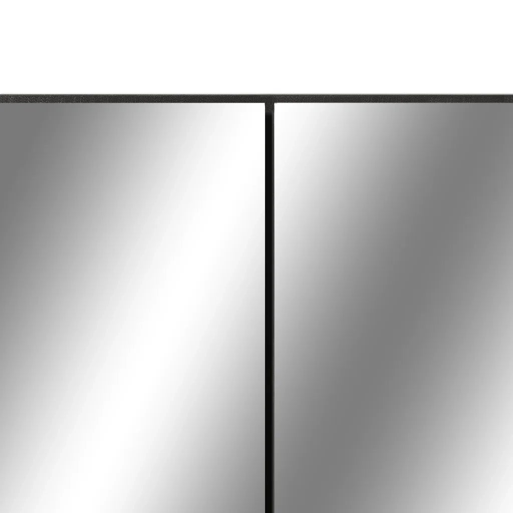 Armadietto a Specchio con LED Nero 80x15x60 cm in MDF