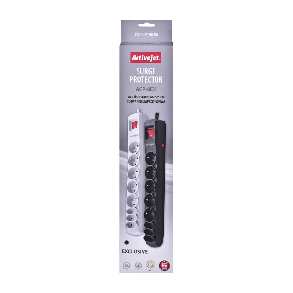Ciabatta Activejet APN-8G/5M-BK con cavo