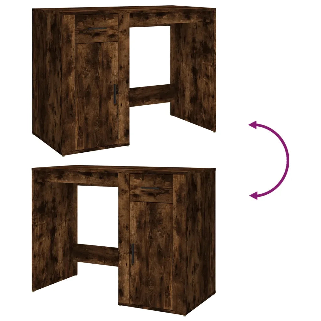 Scrivania | Tavolo da Ufficio Rovere Fumo 100x49x75 cm in Legno Multistrato