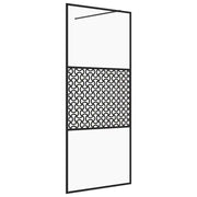 Parete per Doccia Walk-in Vetro Trasparente ESG 115x195cm Nera CFW4525368