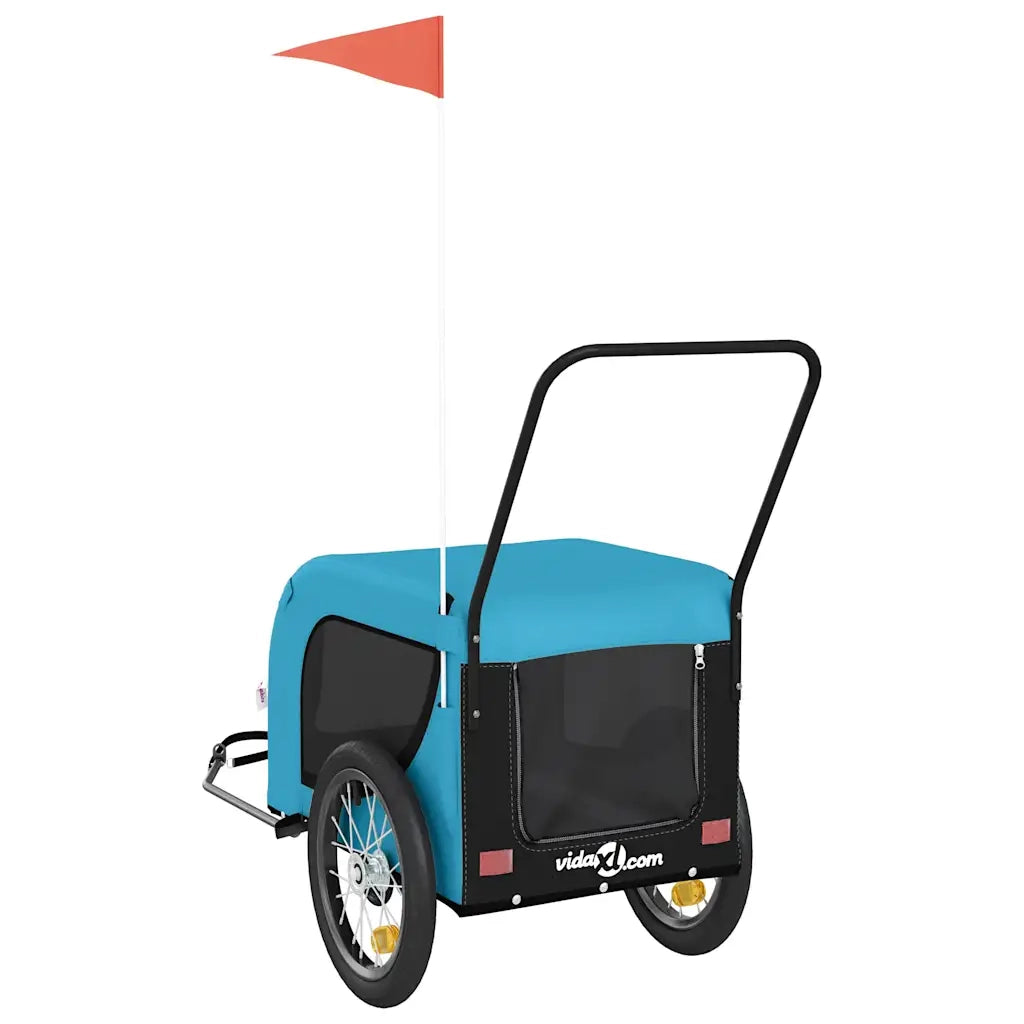 Rimorchio da Bici per Animali Blu e Nero Oxford e Ferro CFW7059501