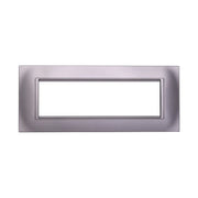 Placca Plastica Quadrata Serie Space 7P Colore Silver Compatibile Con Bticino Living Light