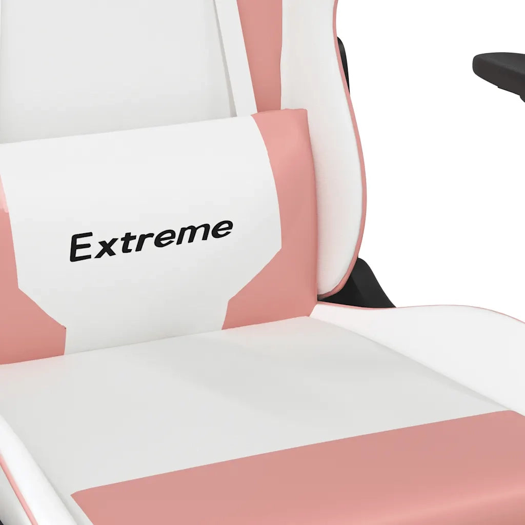 Sedia da Gaming | Sedia da e-sports Bianco e Rosa in Similpelle