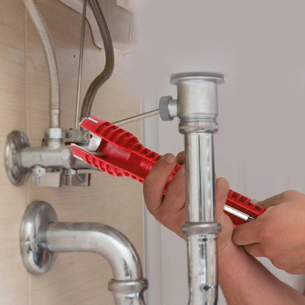 Trade Shop - Chiave Multifunzione A Bussola Per Installazione Rubinetti Tubo Bagno Idraulico -