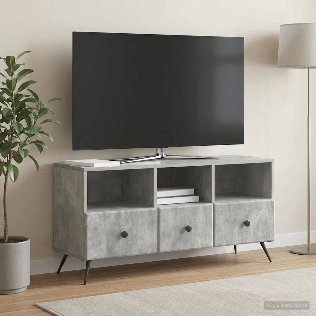 Mobile TV con cassetto Grigio Cemento 102 x 34,5 x 50 cm 895598