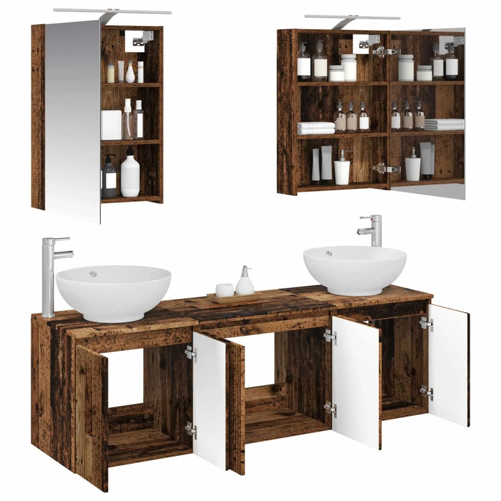 Set di Armadi da Bagno 5 pcs Legno antico Legno ingegnerizzato 3406477