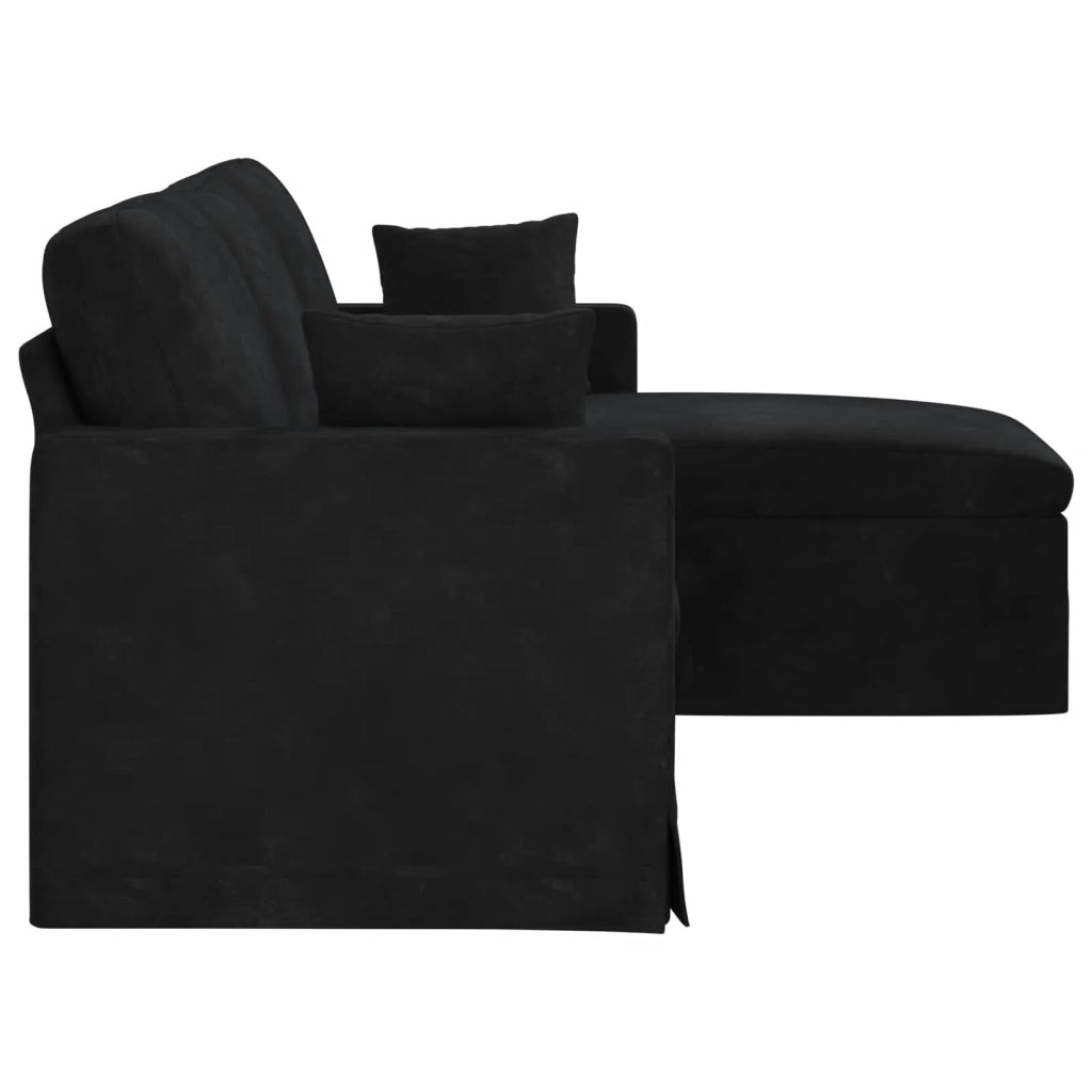 Divano Nero 198 x 134 x 80 cm Velluto
