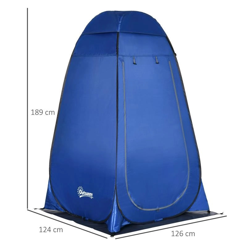 TENDA DOCCIA DA CAMPEGGIO E SPIAGGIA CON PORTA A CERNIERA E BORSA DI TRASPORTO 126X124X189 CM BLU SCURO