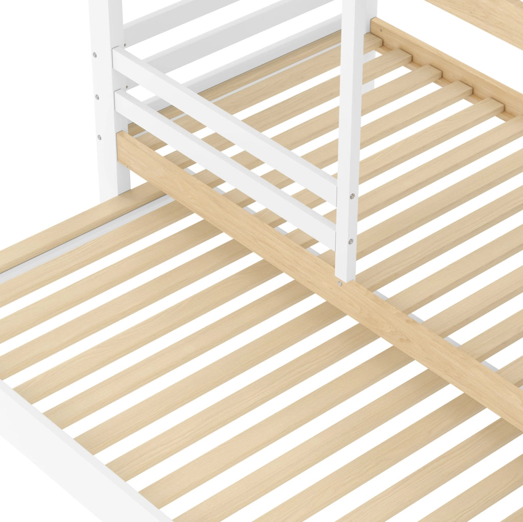 Letto a castello 90x200 con letto estraibile e scala contenitore